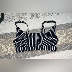 Black and white bathing suit top